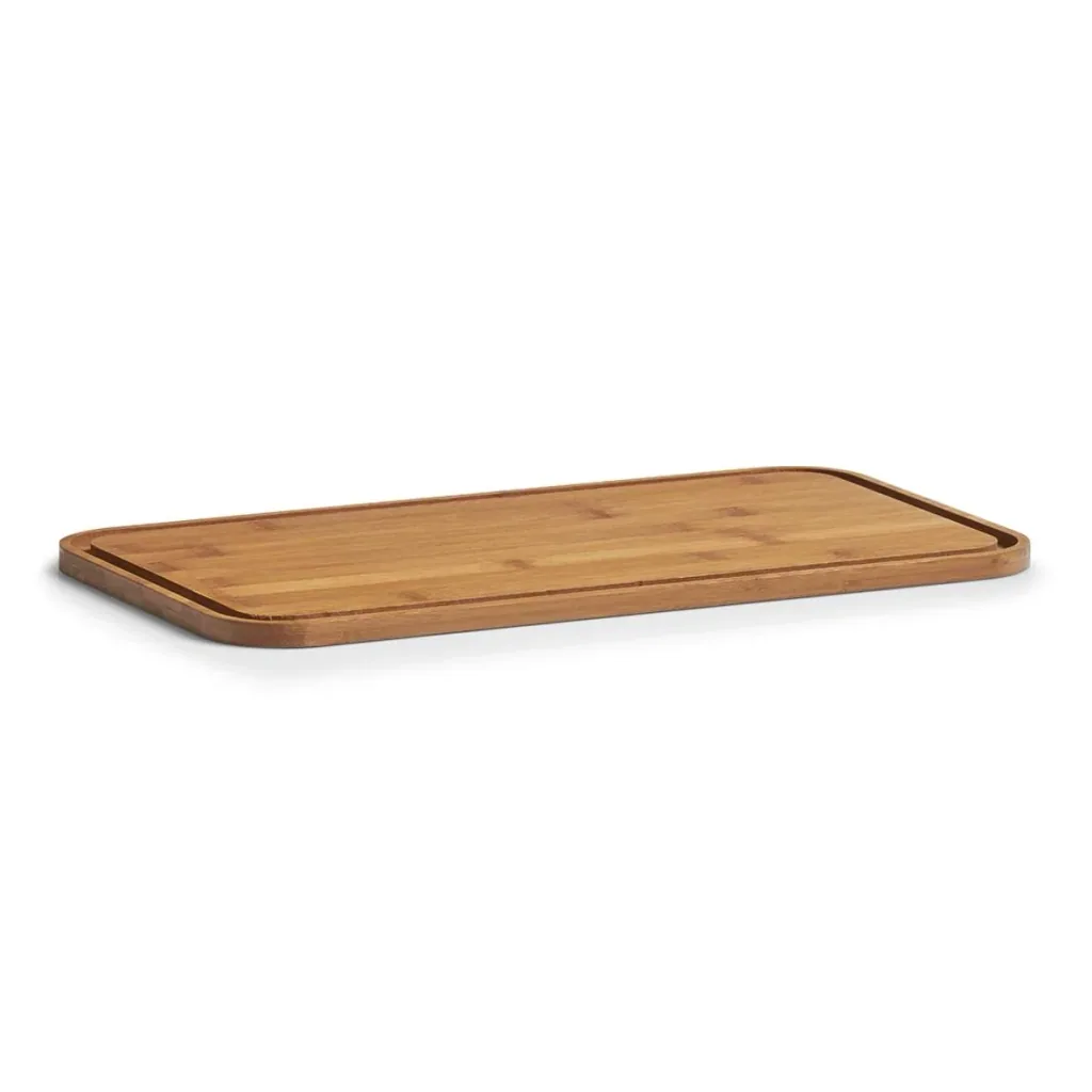 Bread bin with bamboo lid, metal, matt white