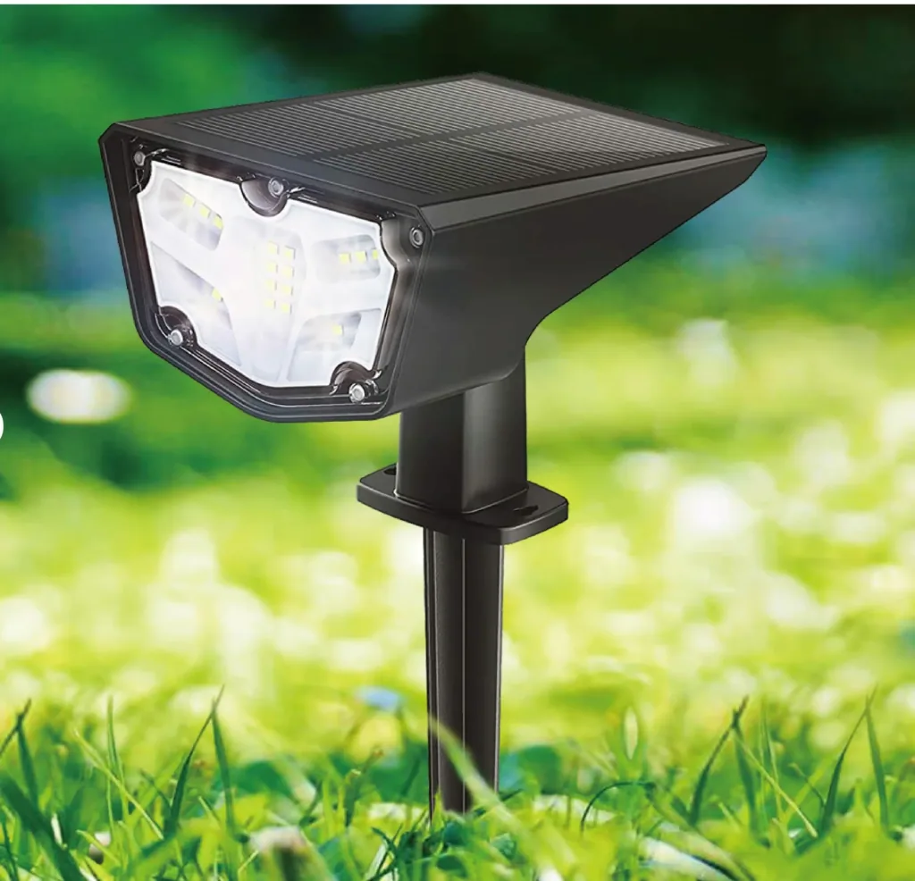 LED solar outdoor light in black