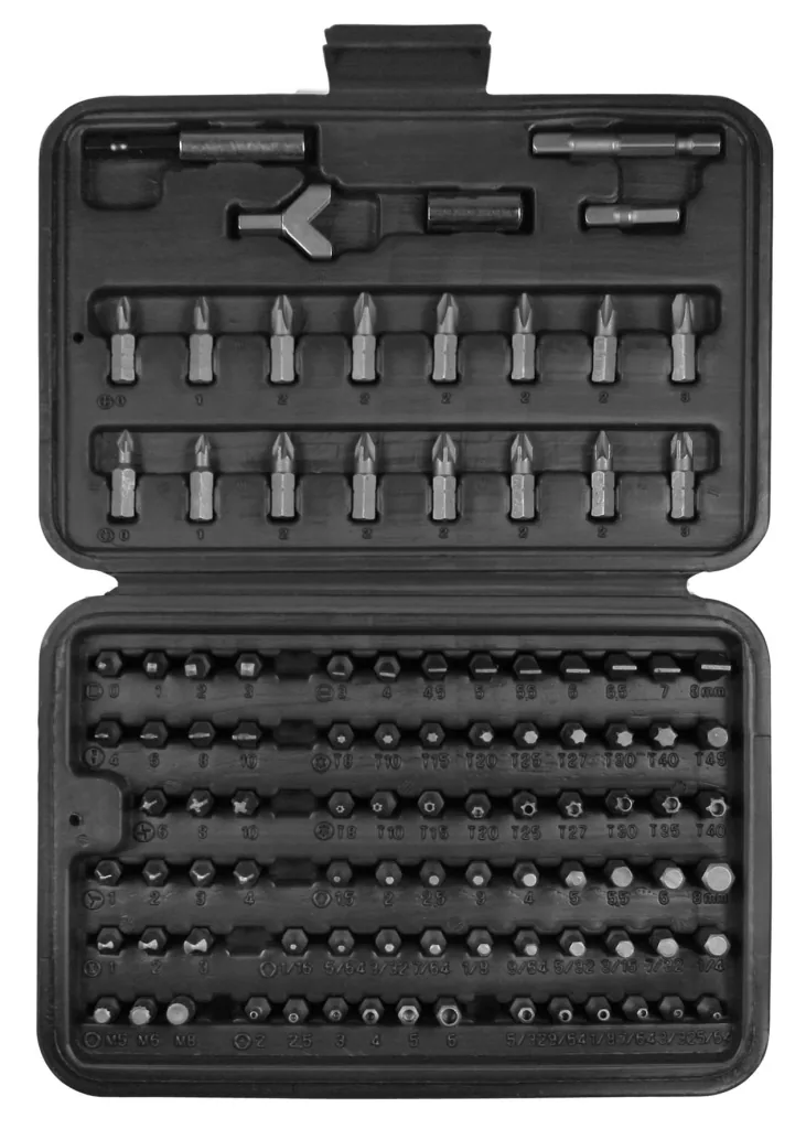 Bit assortment, 1/4", 100 pieces