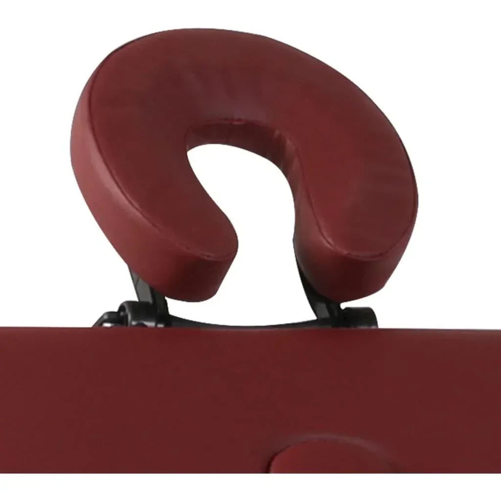 Foldable massage table with aluminum frame (four sections / red)