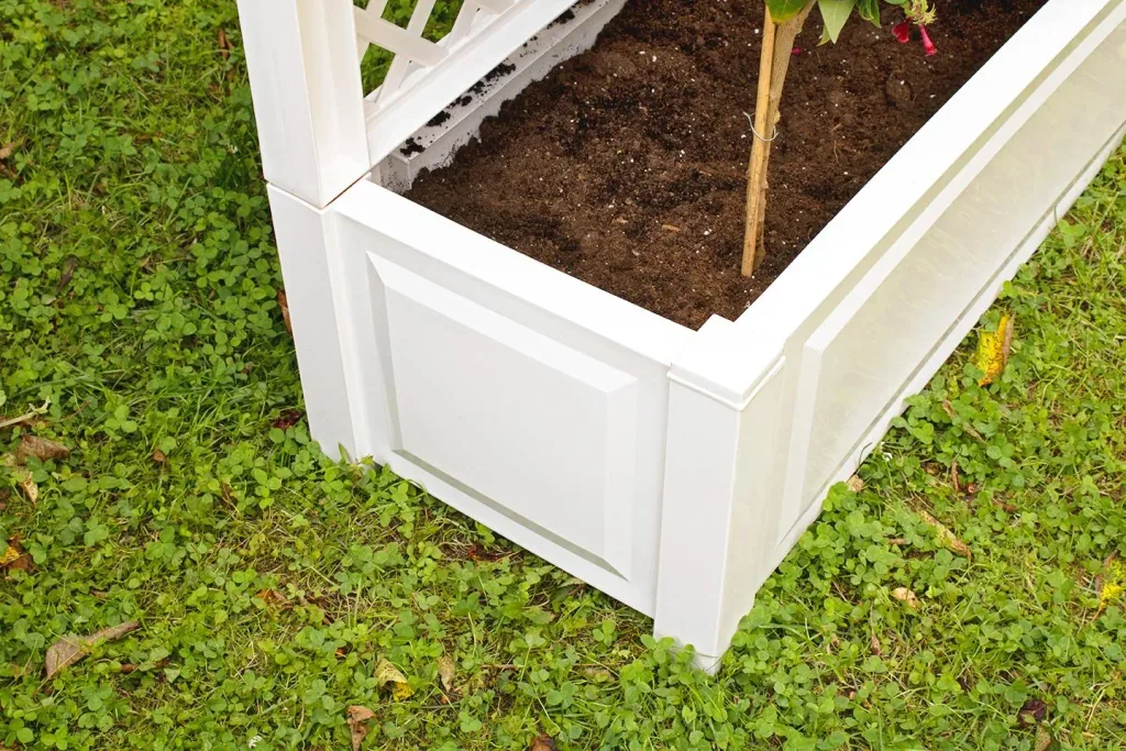 Planter 100 cm + trellis, white