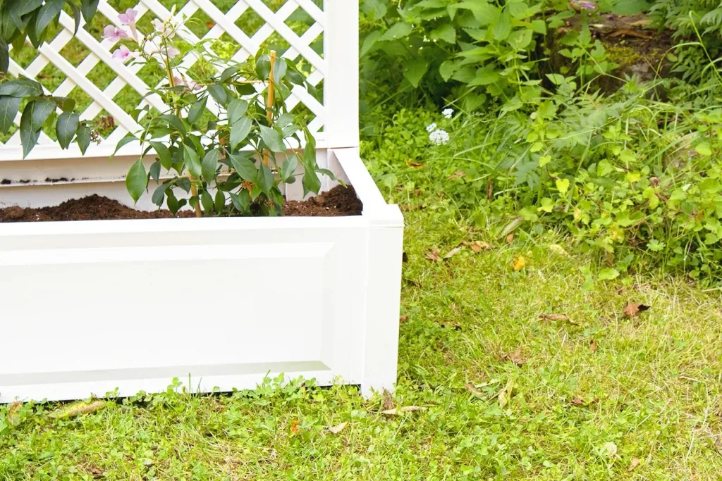 Planter 100 cm + trellis, white