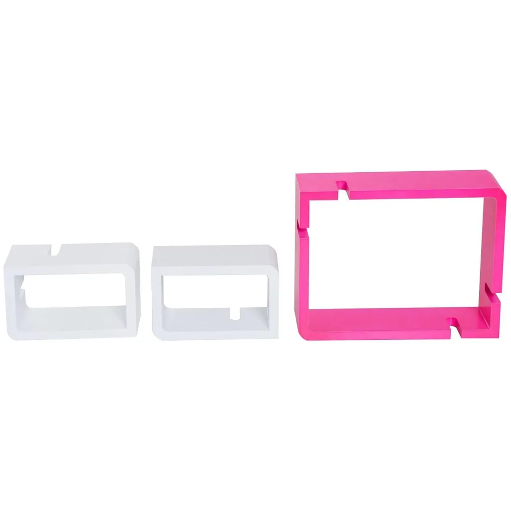 Wall shelf hanging shelf with 3 compartments MDF pink+white