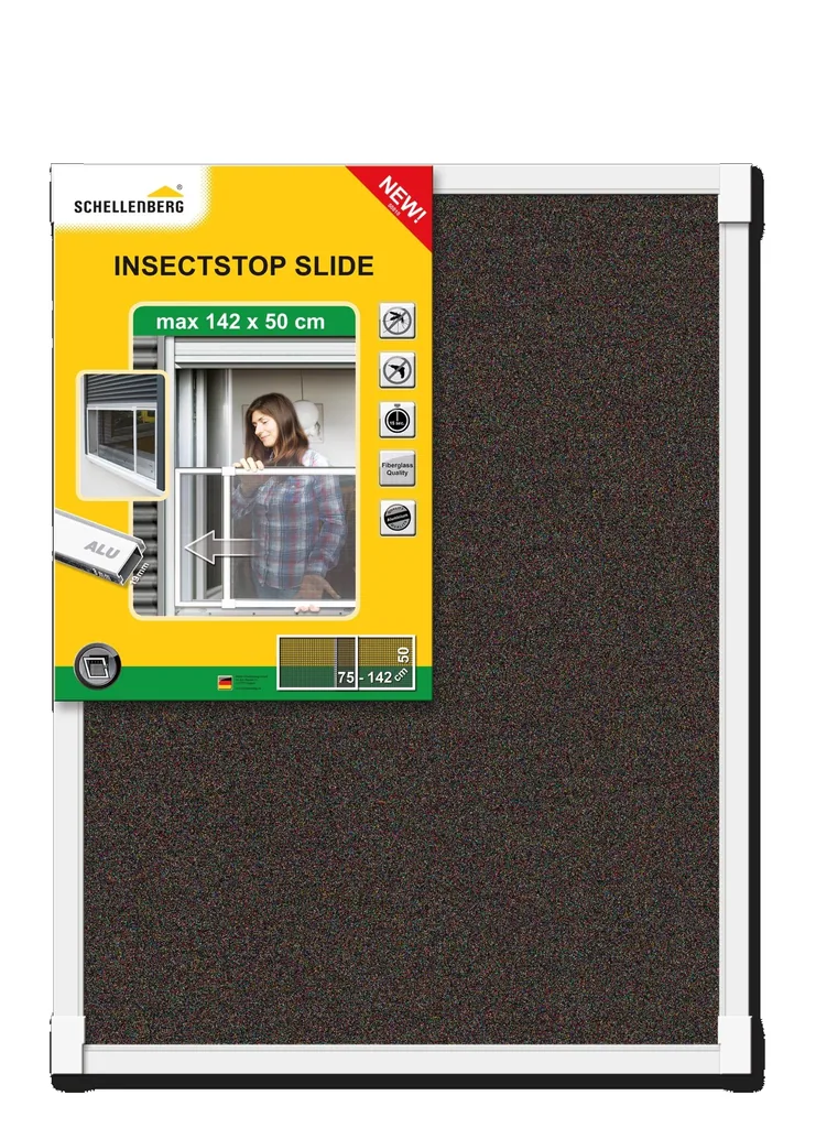 Insect screen sliding window 50x75-142 cm white