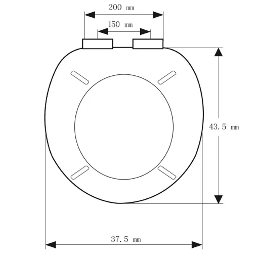 Toilet seat with soft close mechanism black