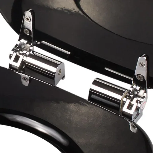 Toilet seat with soft close mechanism black