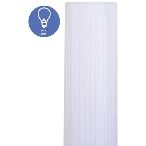 Floor lamp, floor lamp, stainless steel base, textile lampshade 40W round white ?20 x 160 cm
