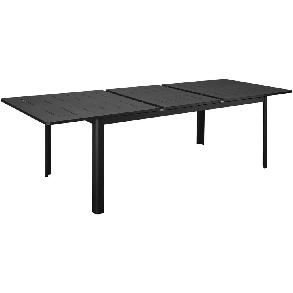 Extendable balcony table 180-240 cm patio table extendable dining table outdoor aluminum black