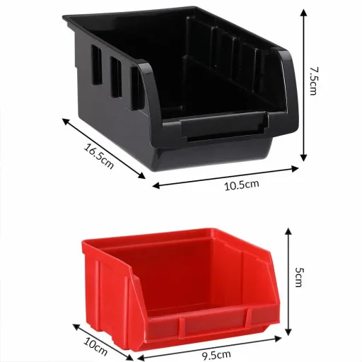 4x tool rack with stacking boxes 32 pieces - 2 wall panels of 32x38x2 cm