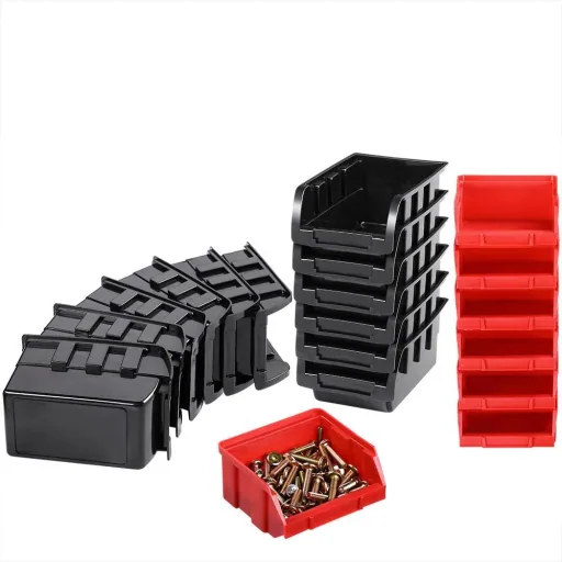 4x tool rack with stacking boxes 32 pieces - 2 wall panels of 32x38x2 cm