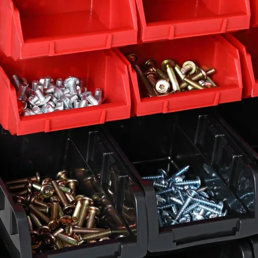 4x tool rack with stacking boxes 32 pieces - 2 wall panels of 32x38x2 cm