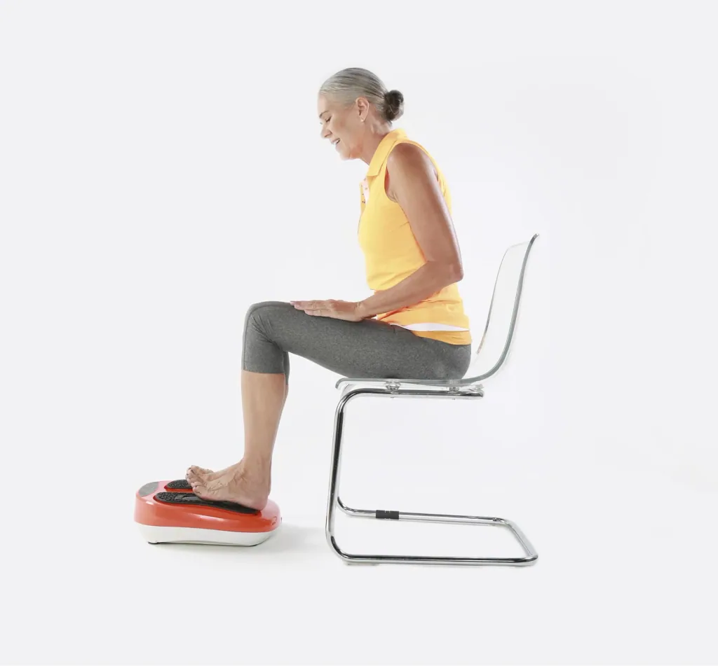Massage device, foot massage device, “VibroLegs”, orange
