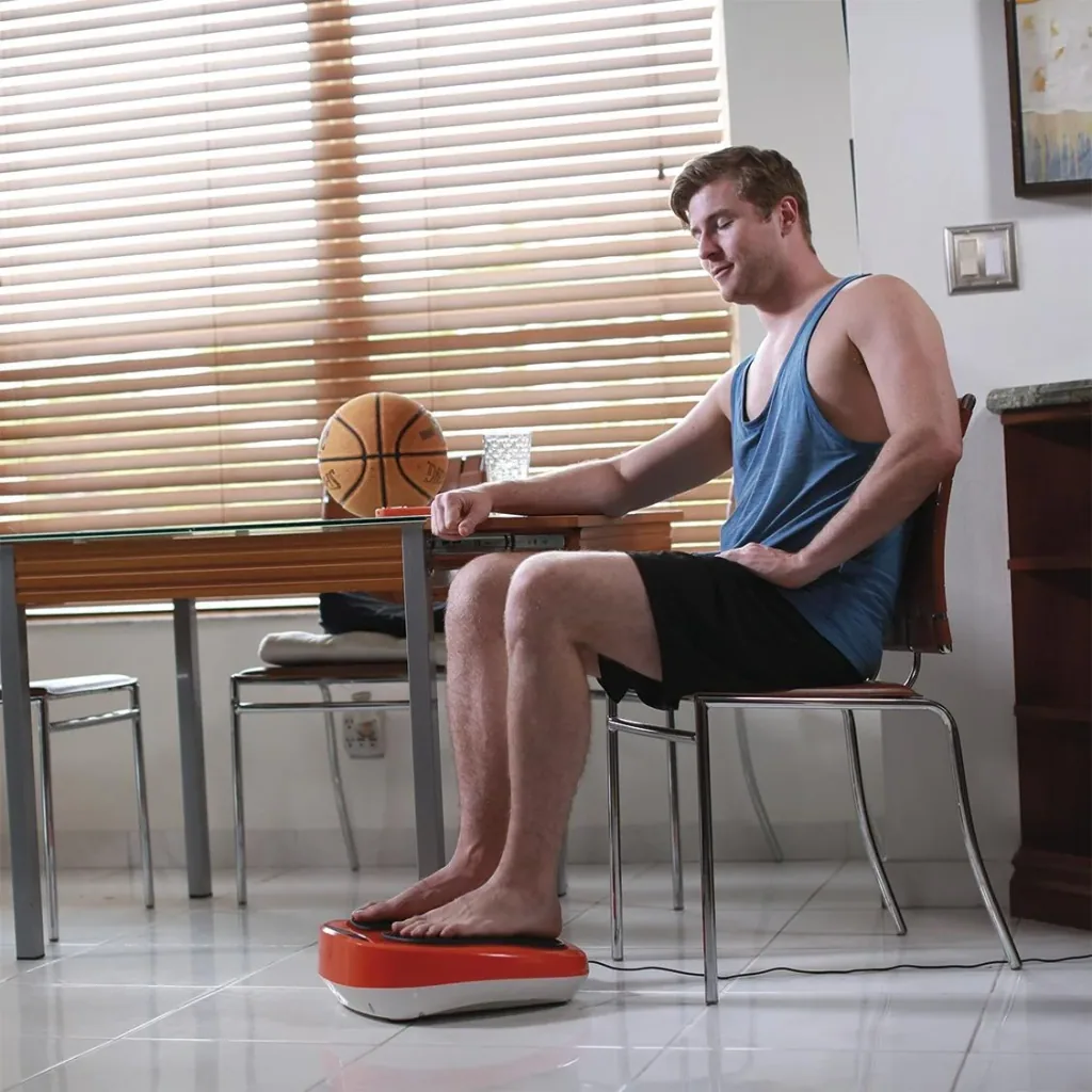 Massage device, foot massage device, “VibroLegs”, orange