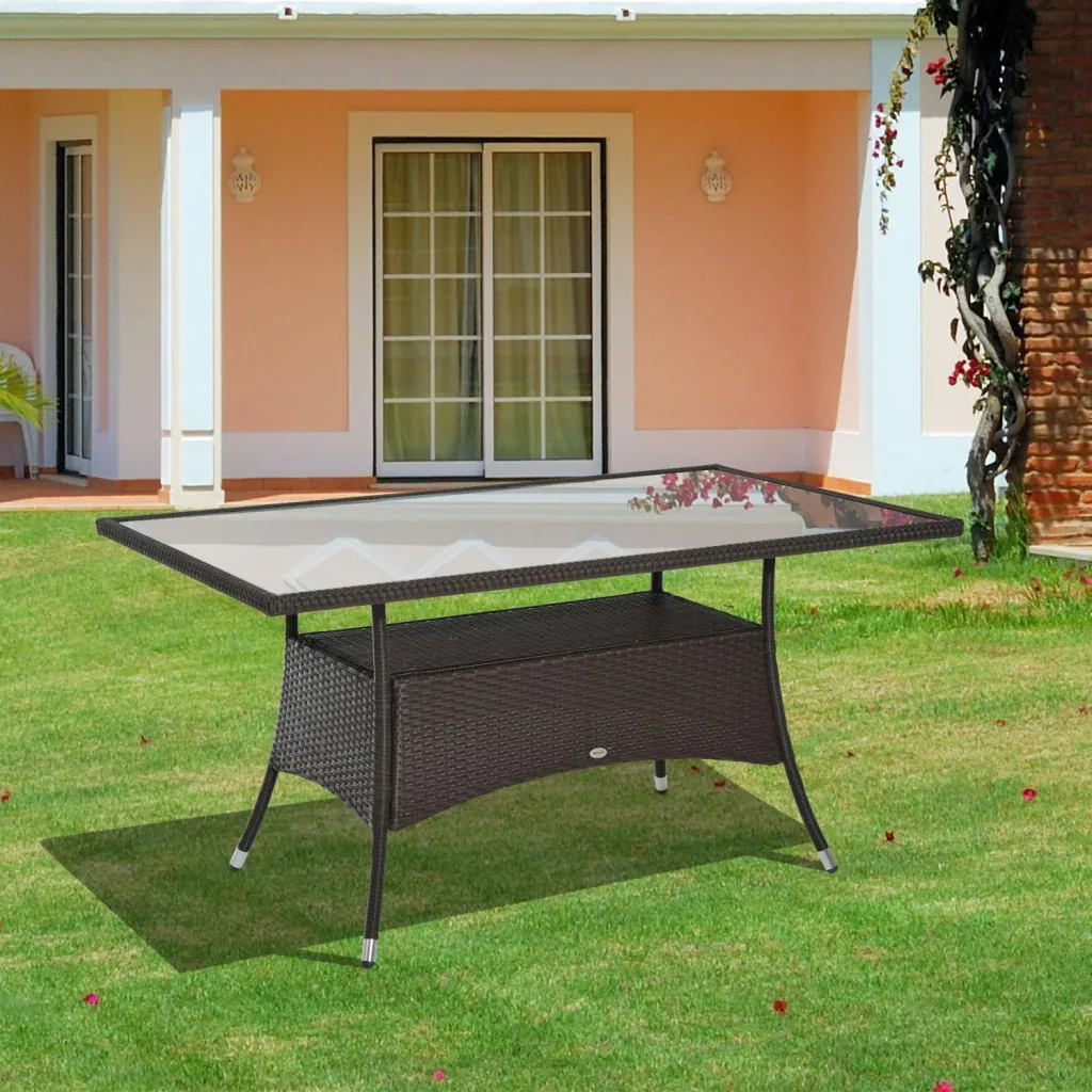 Garden table with additional storage space