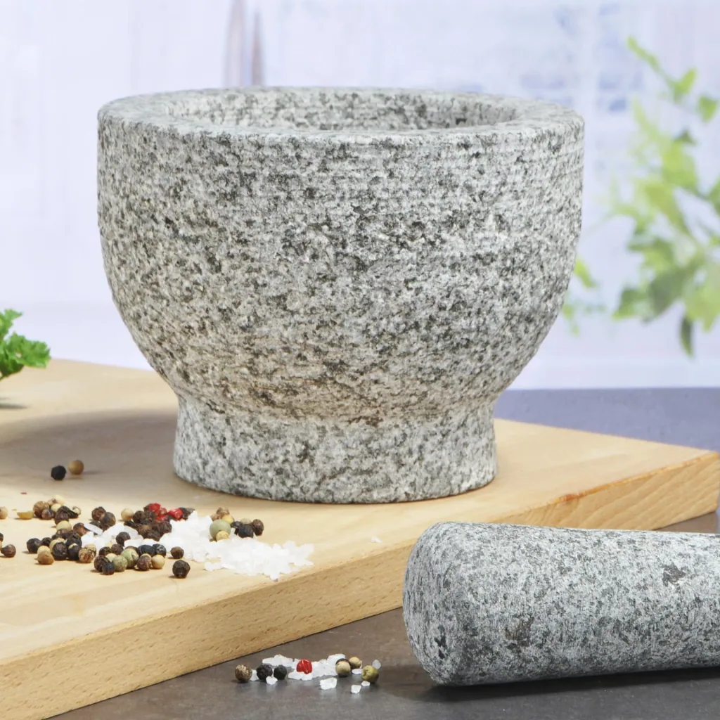 Granite mortar with pestle