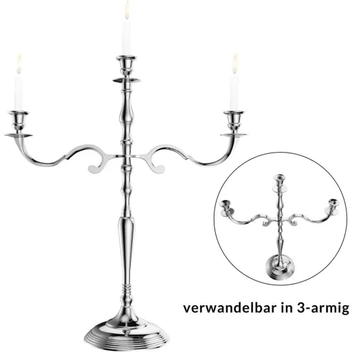 Candlestick 80cm silver