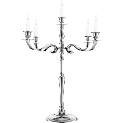 Candlestick 80cm silver