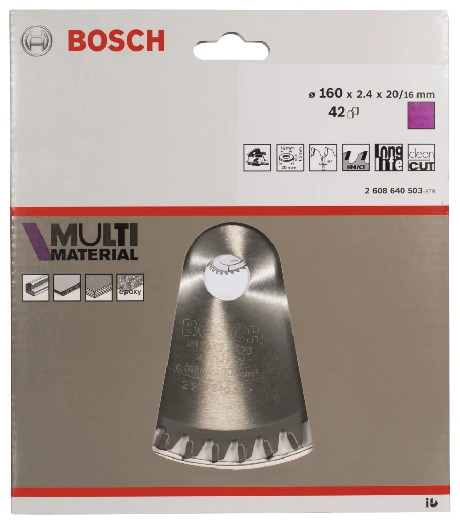 Multi Material circular saw blade 160 x 20 / 16 x 2.4 mm, 42 teeth