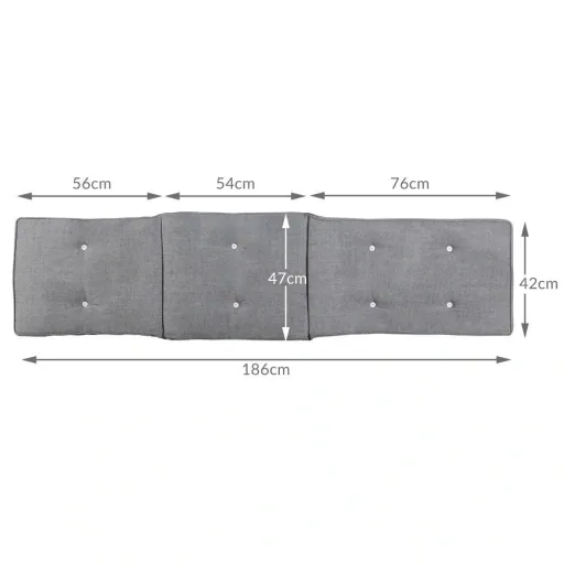 Lounger cushion - mottled grey - 186x42x5 cm