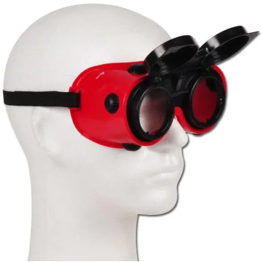 Foldable welding goggles with elastic strap