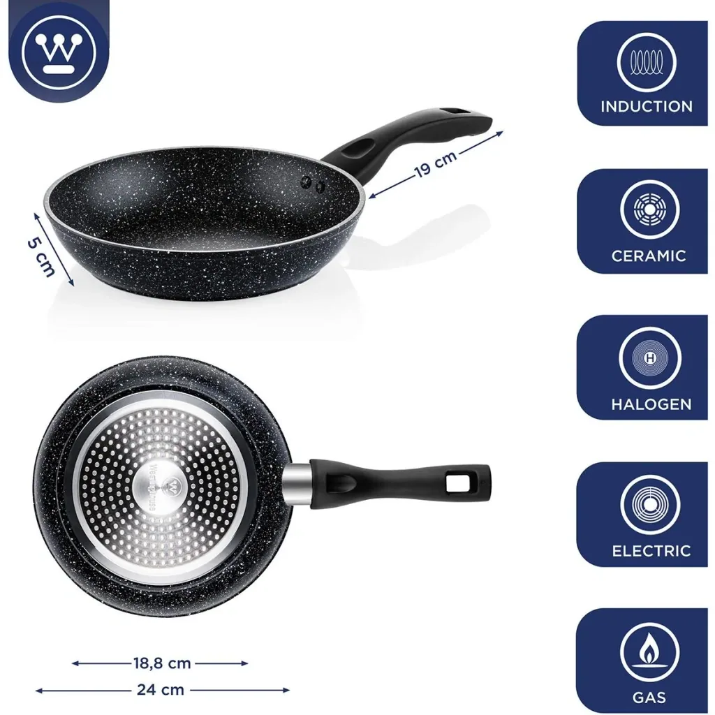 Black marble frying pan (24 cm)