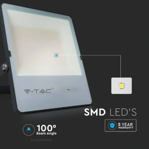 VT-150185 LED Floodlight - 150 W - 23600 Lm - 4000K - Black - Extra Efficient