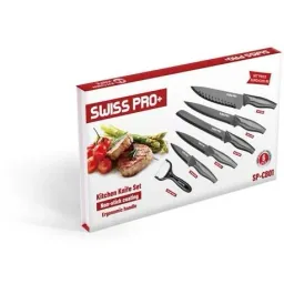 Kitchen knife set - 6-piece - Carbon - Black