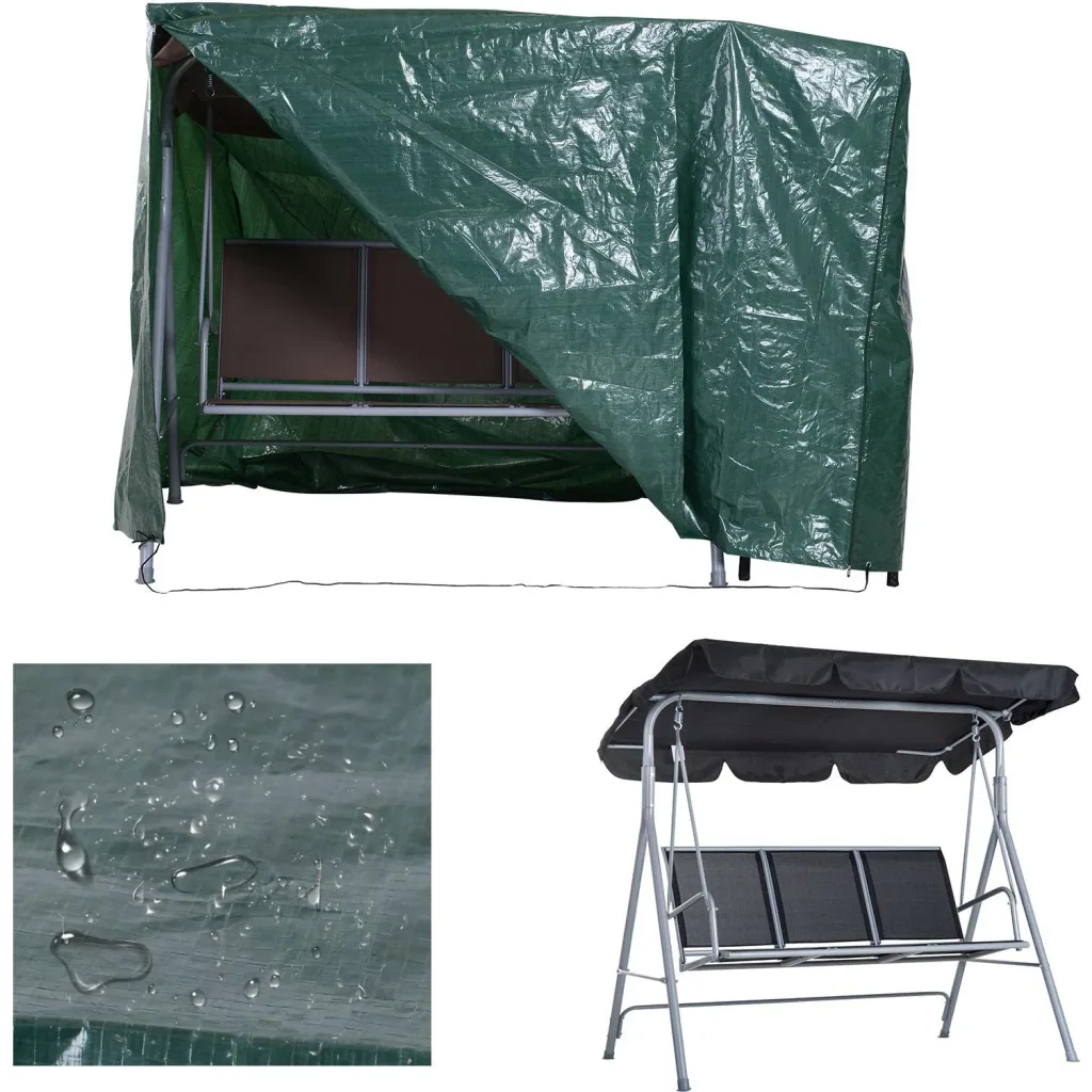 Tarpaulin protective cover garden furniture cover waterproof UV protection PE green 215 x 155 x 150 cm