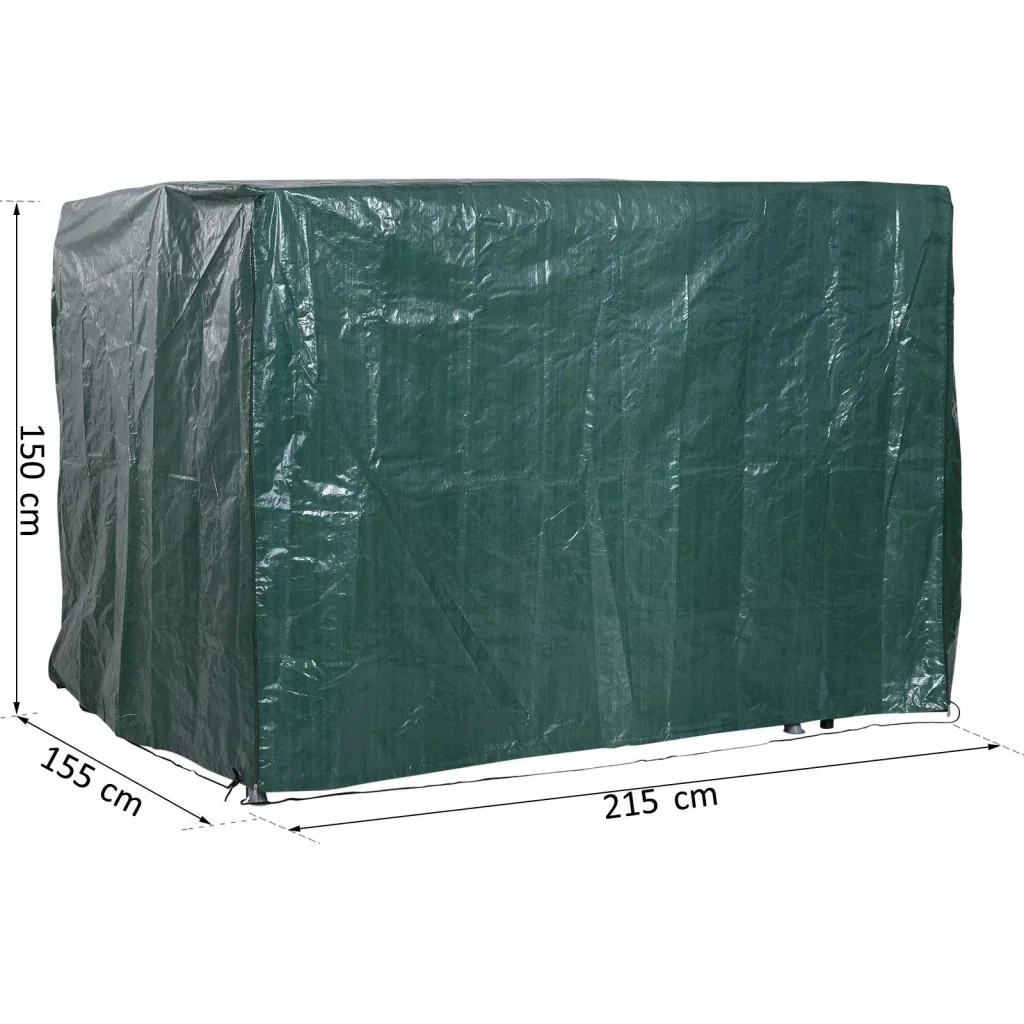 Tarpaulin protective cover garden furniture cover waterproof UV protection PE green 215 x 155 x 150 cm