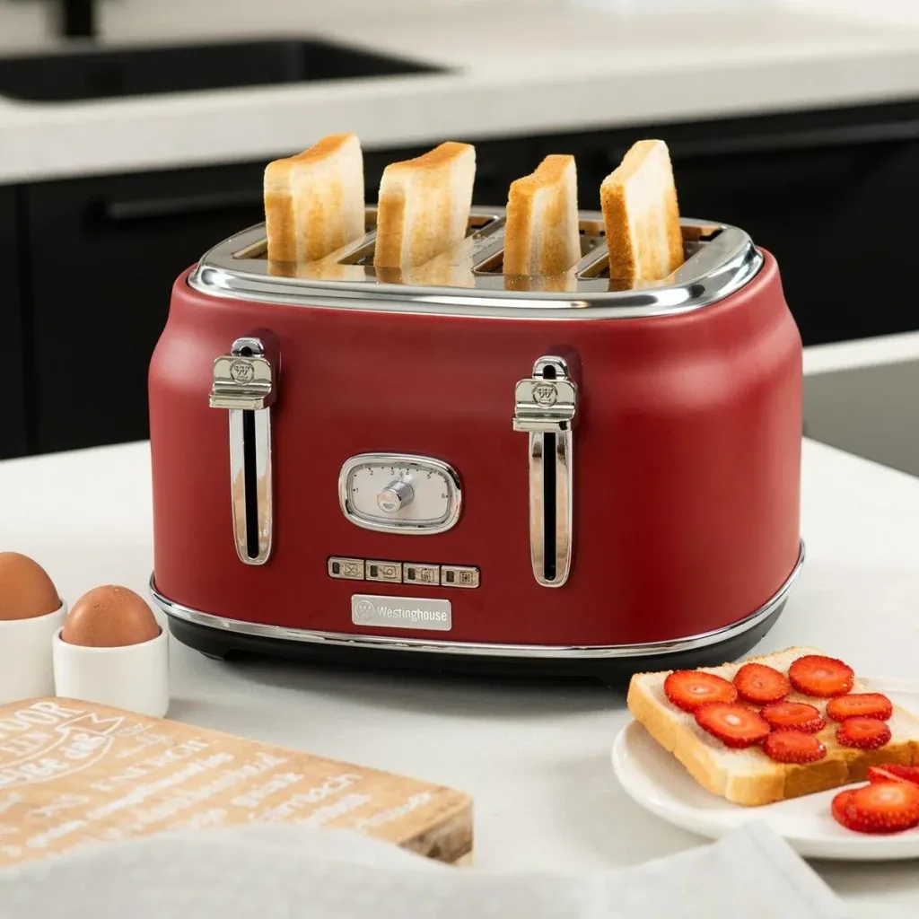 Retro Toaster - 4-slice Toaster - Red