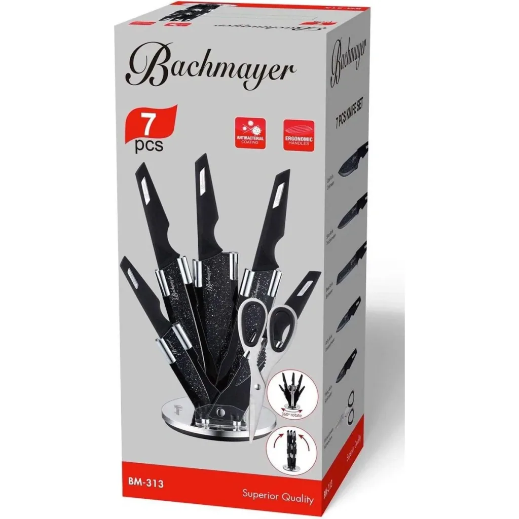 Bachmayer BM-313 7-piece knife set - Incl. block & scissors