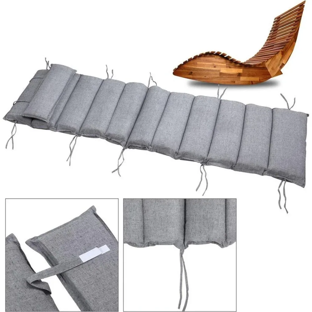Sun lounger cushion - gray speckled - 177x58x7