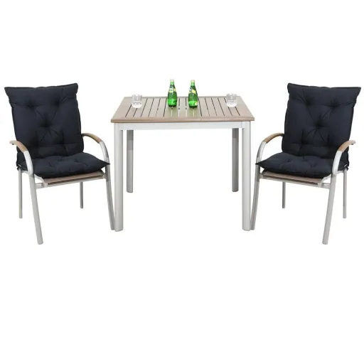 Seat cushion - set of 2 - anthracite 116x57x7cm