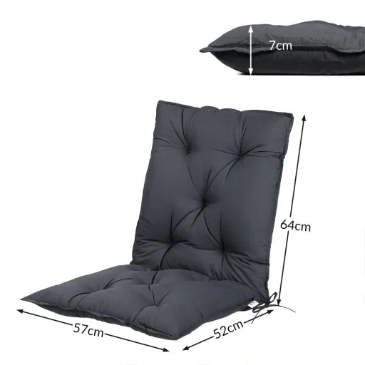 Seat cushion - set of 2 - anthracite 116x57x7cm