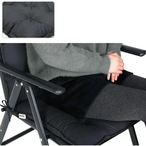 Seat cushion - set of 2 - anthracite 116x57x7cm