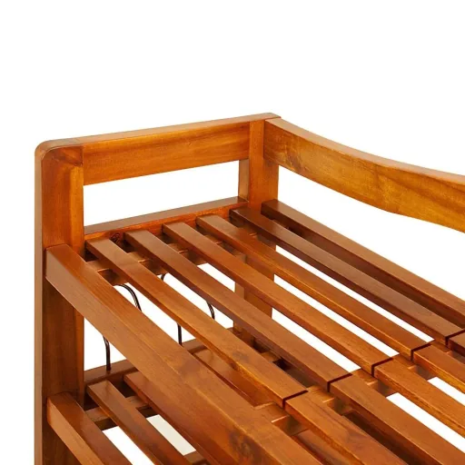 Acacia wood shoe rack with 5 ni