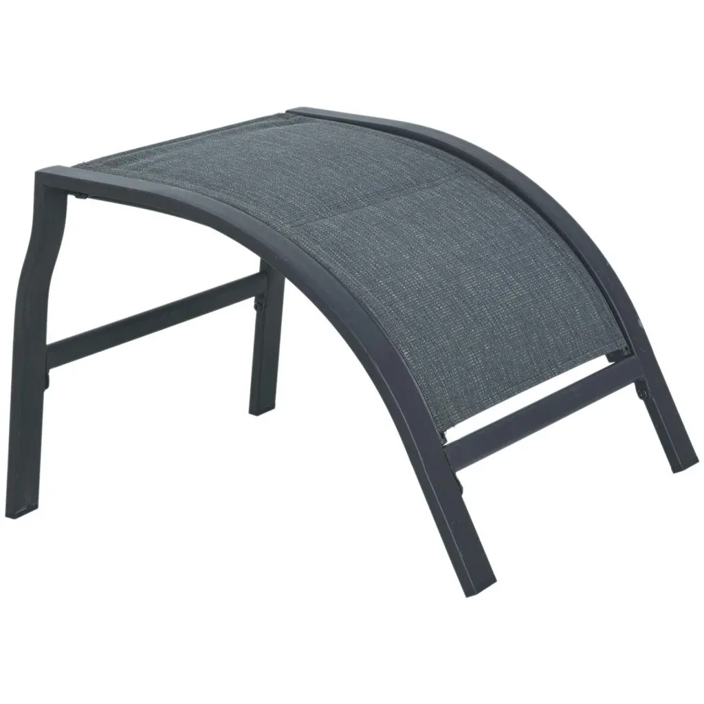 5-piece garden set, garden seating group, garden table set, garden lounger upholstered in metal + textilene grey, 2 x armchairs, 2 x stools