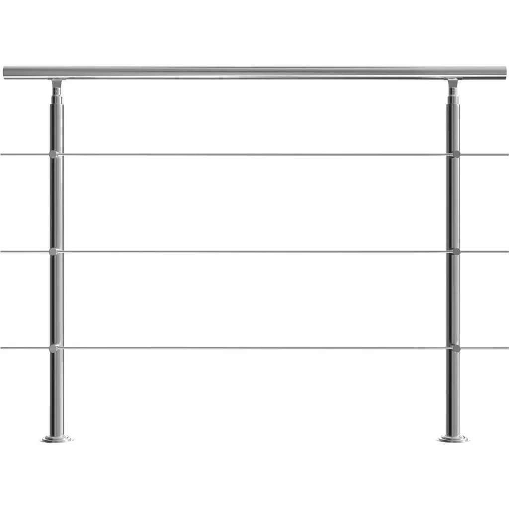 Railing - stainless steel - 150 cm - 3 posts