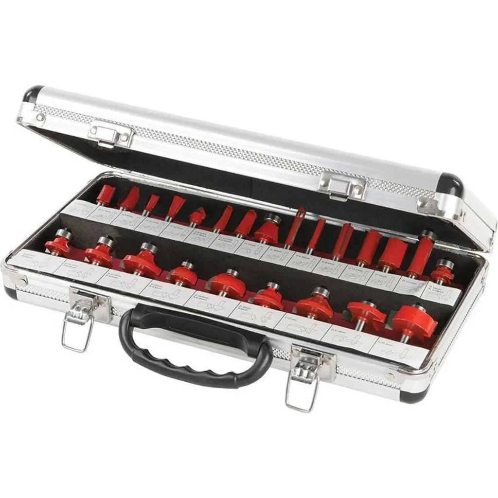 1500 W router 1/2" WITH 24-piece 1/4" TCT router bit set