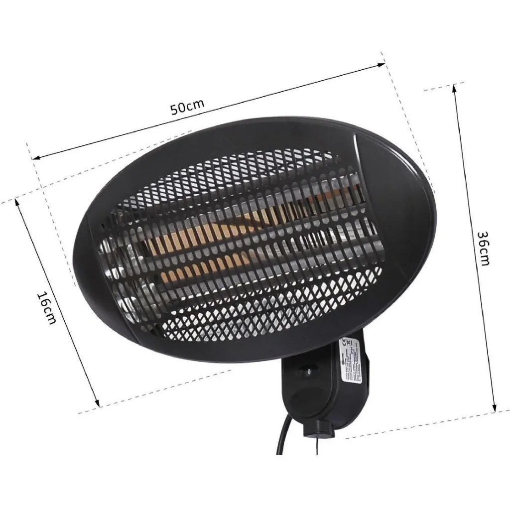 Patio heater quartz electric 650W/1300W/2000W