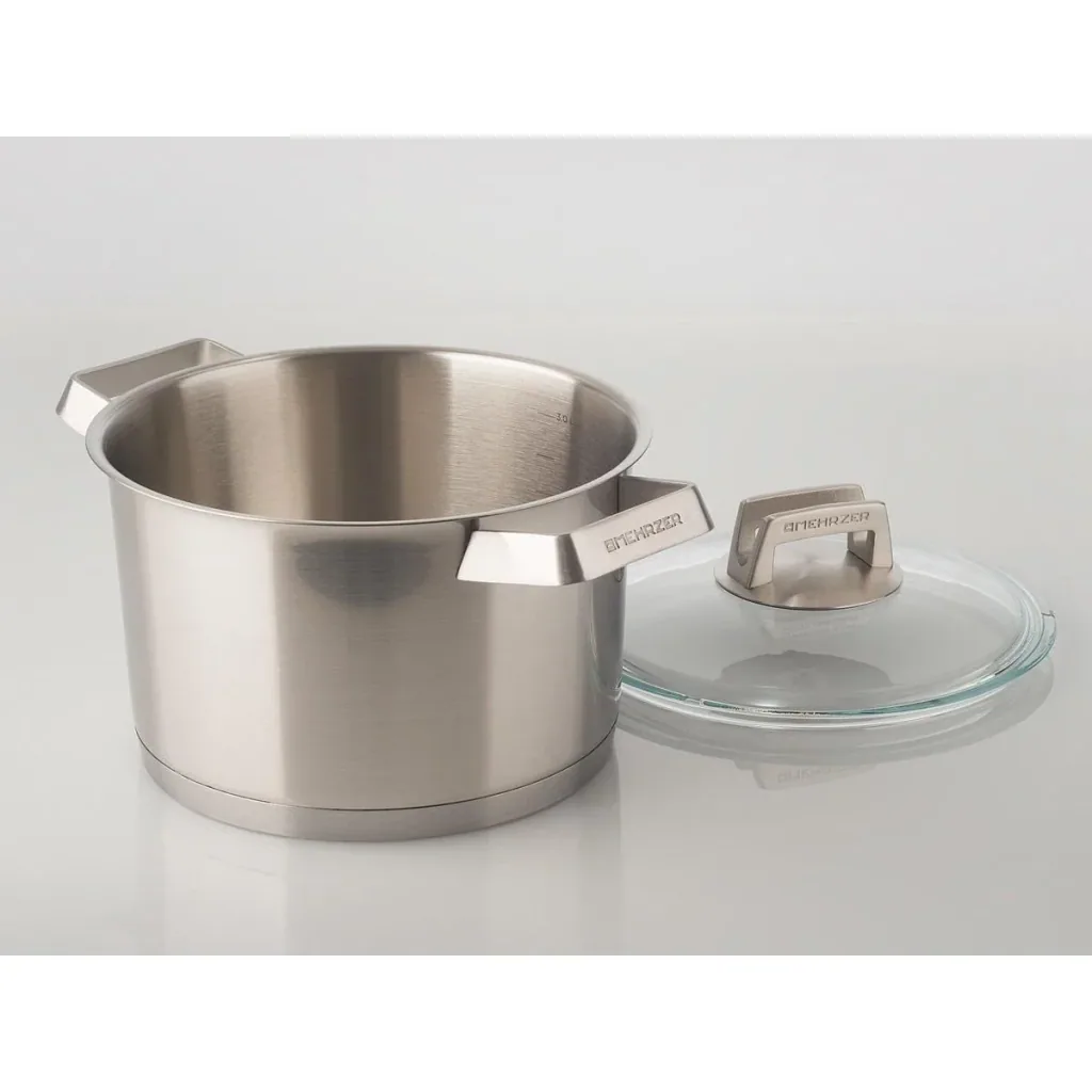 Mehrzer Premium - Tall cooking pot with lid - 20 cm - stainless steel