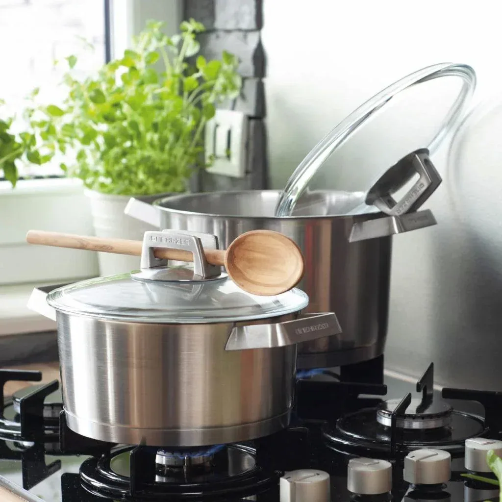 Mehrzer Premium - Tall cooking pot with lid - 20 cm - stainless steel