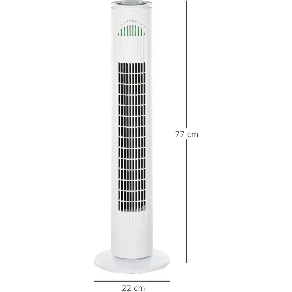 Tower fan with 3 ventilation levels white
