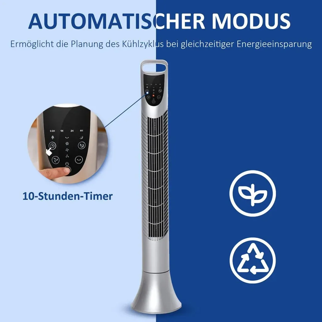 Tower fan with 3 ventilation levels white