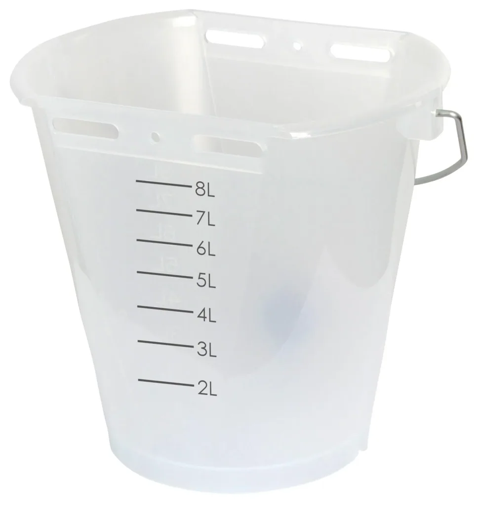 Transparent drinking bucket with scale + accessories