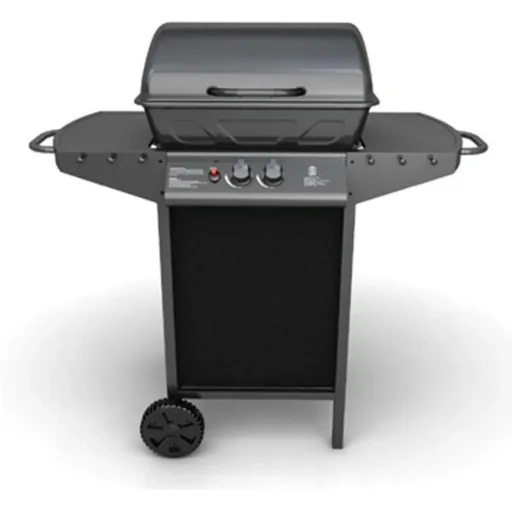 Gas grill with 2 cooking burners black