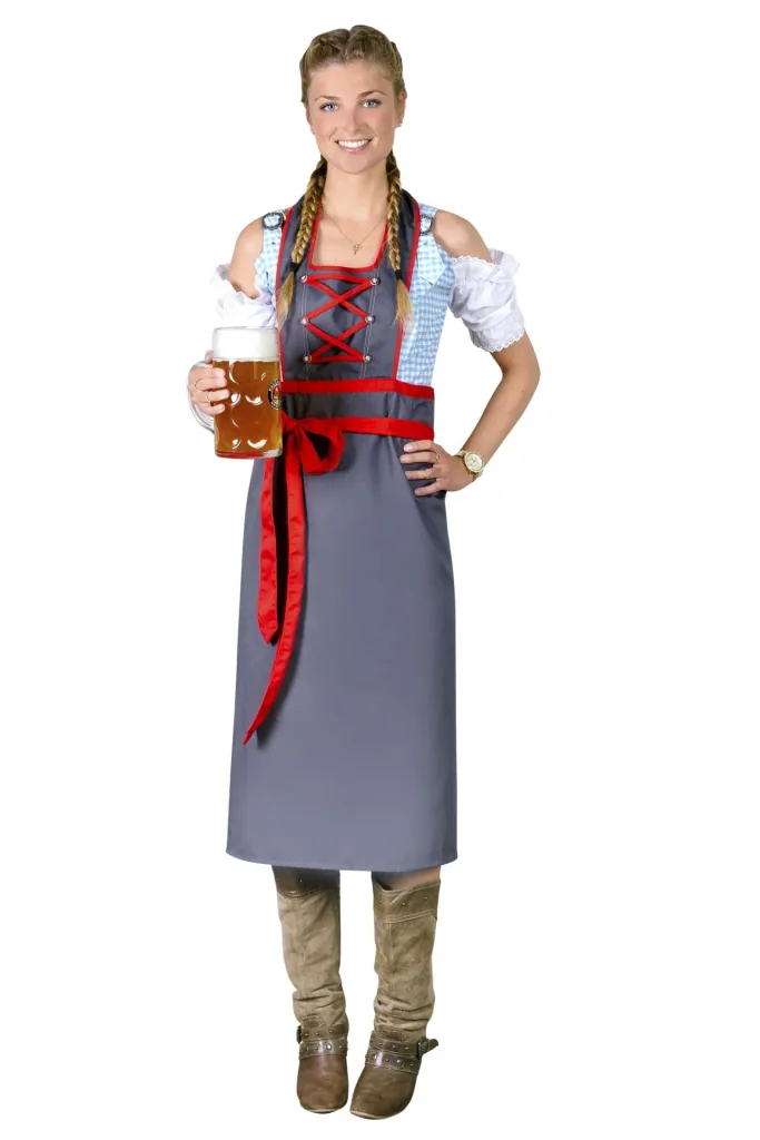Apron for women, color gray/red, one size
