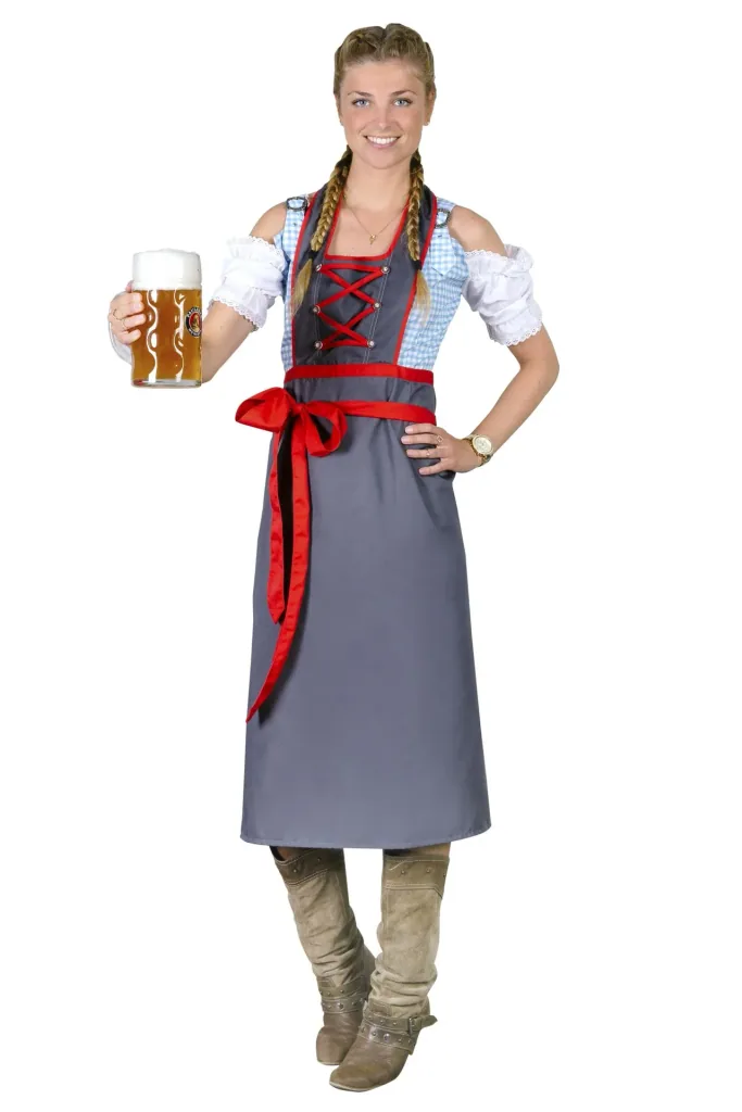 Apron for women, color gray/red, one size