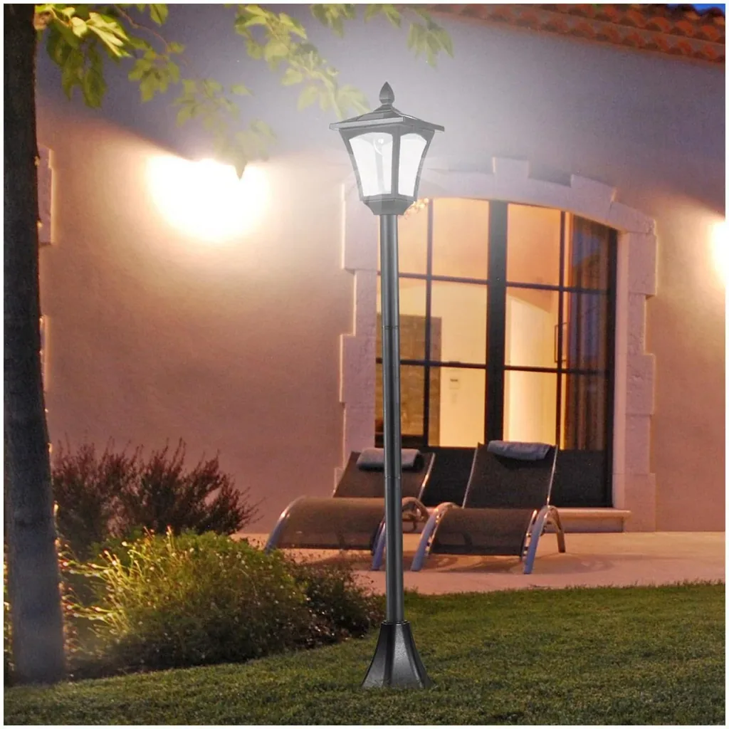 Garden Lantern Solar Lantern 40 Lumen Black H160cm