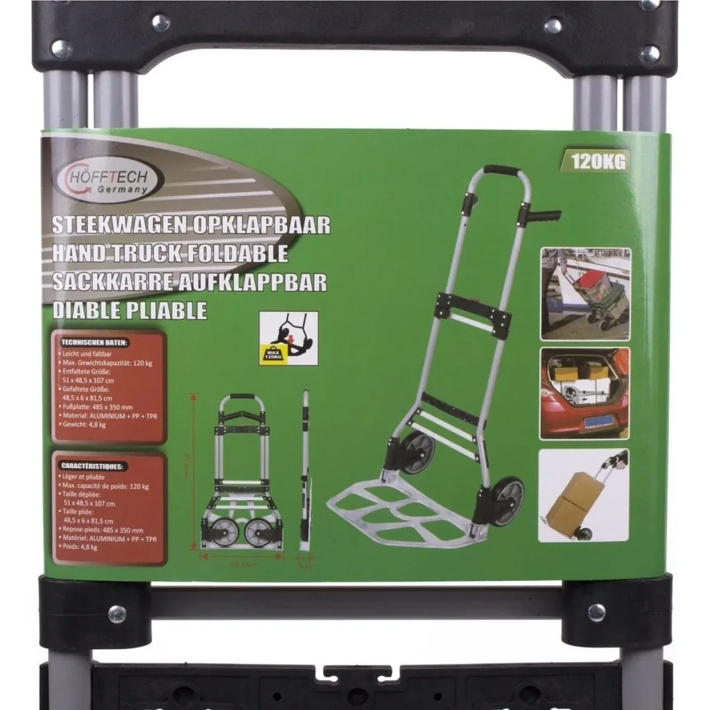 Foldable trolley - 51x48.5x107 cm - max 120 kg - aluminum